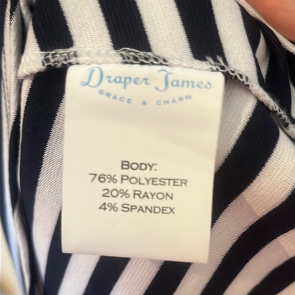 NWT DRAPER JAMES Striped Navy blue and Pink Dress - Picture 7 of 7